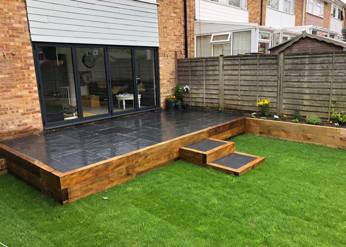 Raised-Slate-patio-Sleeper-Work-2