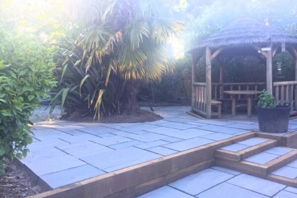 Sandstone Patio Grey with Sleeper-Work